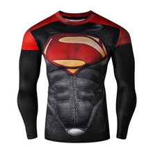 Load image into Gallery viewer, Compression Shirt Workout Training Fitness Men Cosplay Rashgard Plus Size Bodybuilding T shirt 3D Printed Superman Tops For Male